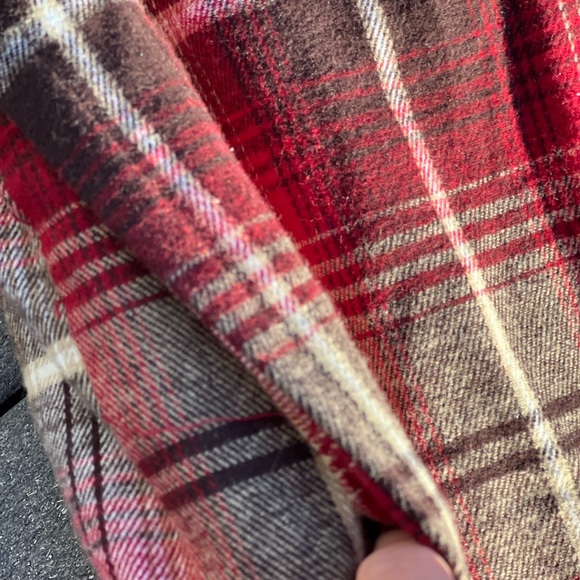 New Hooded Double Flannel Jacket with Snap On XLarge - Picture 8 of 9